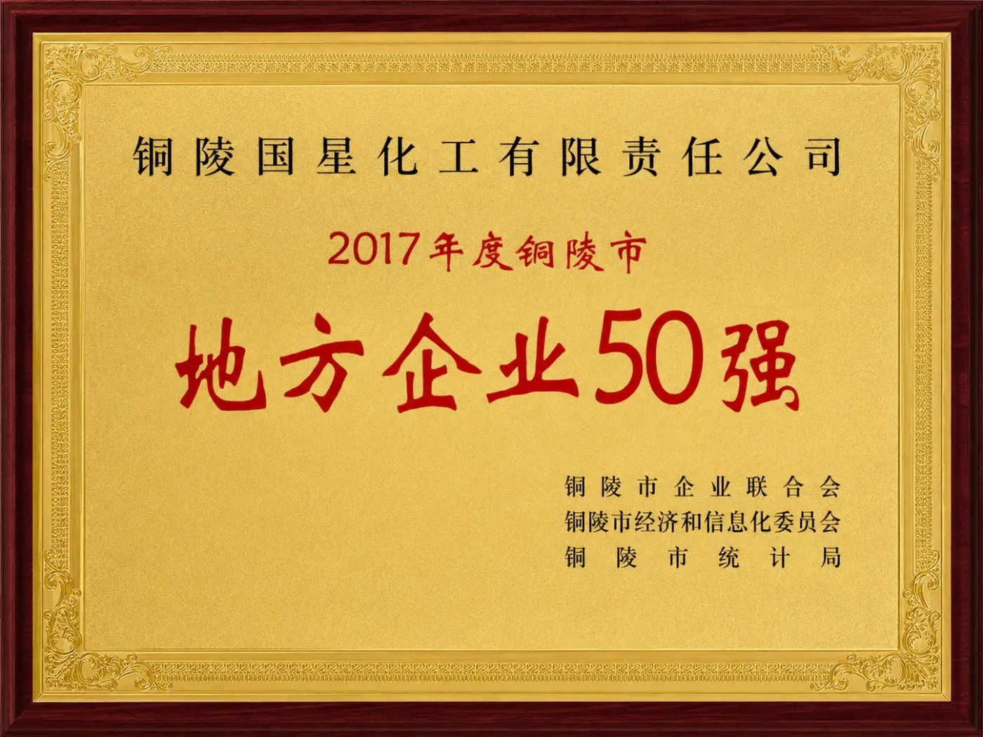 2017年度铜陵市地方企业50强
