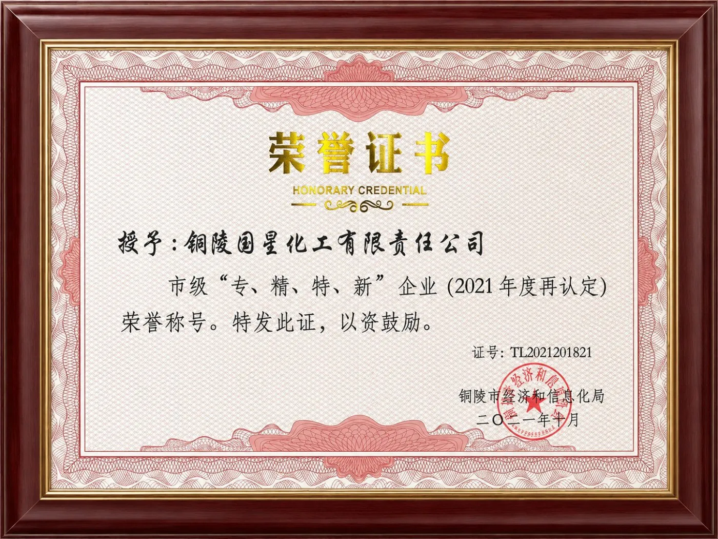市级专精特新企业(2021年度)